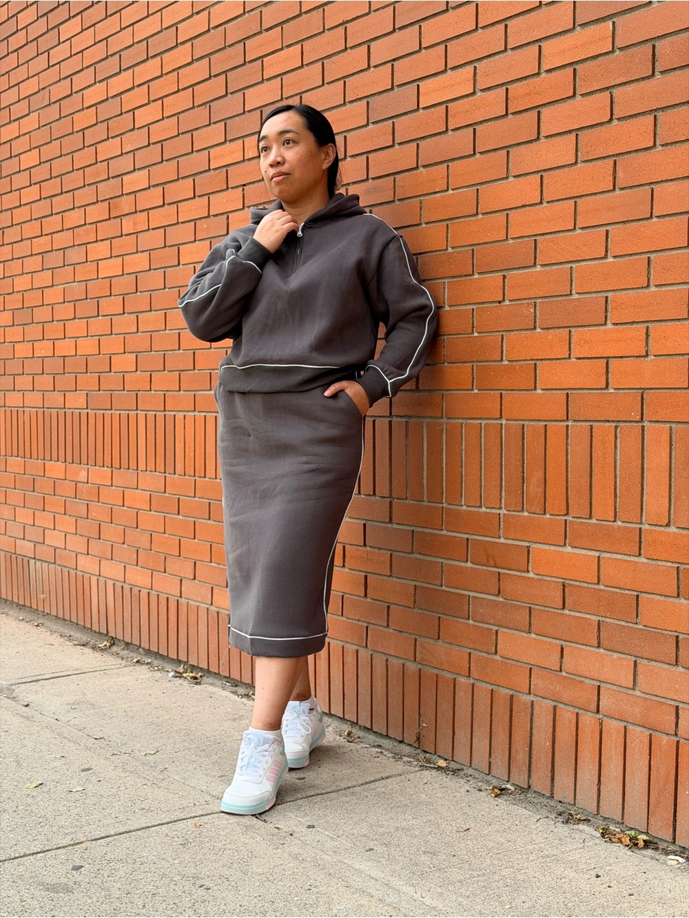 Women's Skirt and Hoodie Set Sweat Skirt Fleece Lined